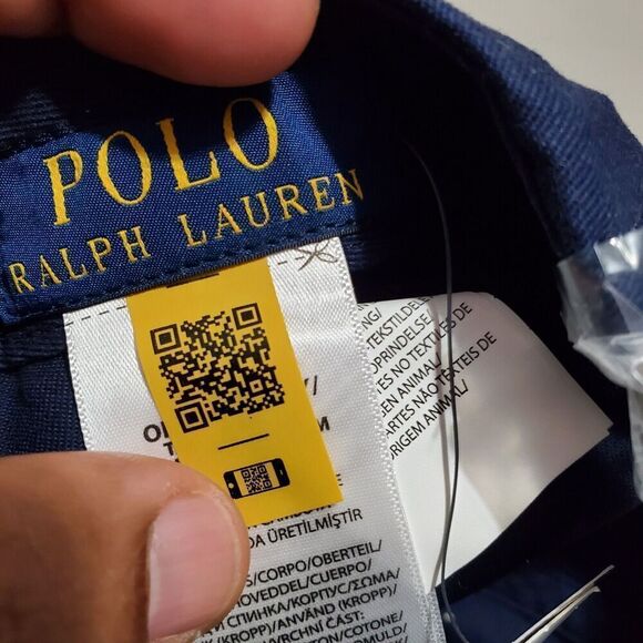 Ralph Lauren Polo Big Pony Chino Ball Cap Hat Navy/White NWT - Picture 7 of 9